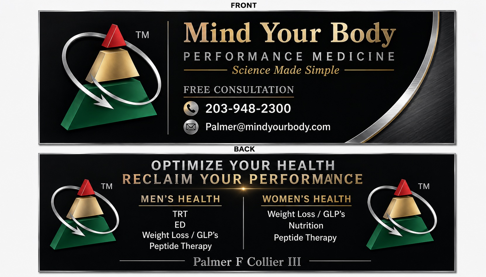 Mind Your Body Performance Medicine business card